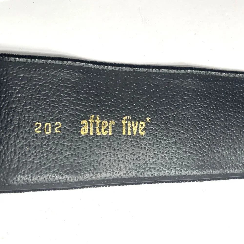 Ladies AFTER FIVE Black Suede Belt with Large Rhinestone Buckle 3